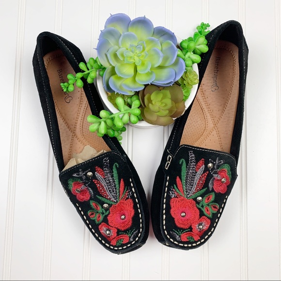 baretraps otella embroidered suede loafer